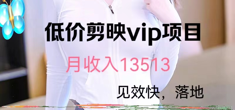 揭秘低价剪映VIP项目，月入13000+网赚项目-副业赚钱-互联网创业-资源整合下载耶